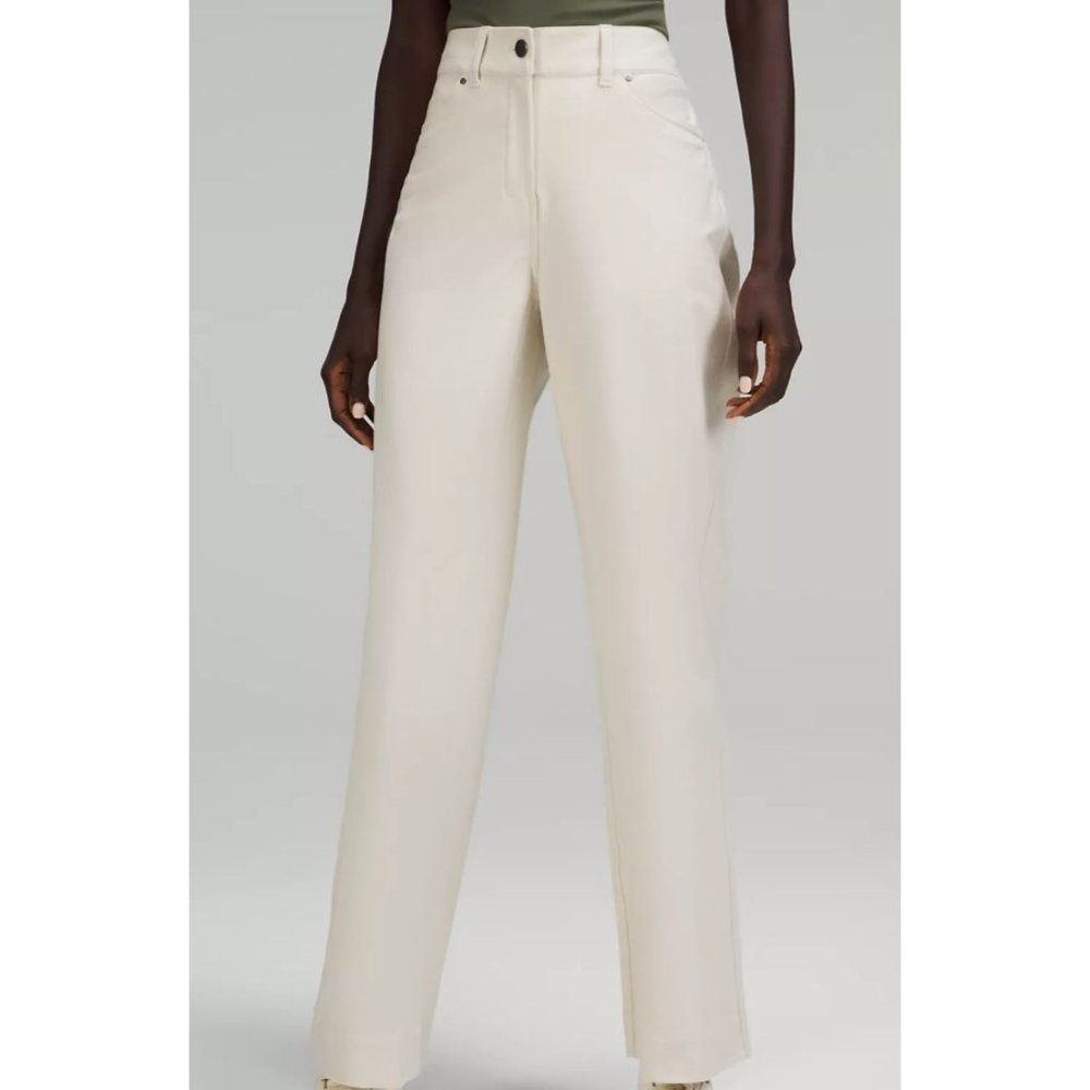 Lululemon City Sleek 5 Pocket High-Rise Wide-Leg Pant Light Utilitech Ivory 24